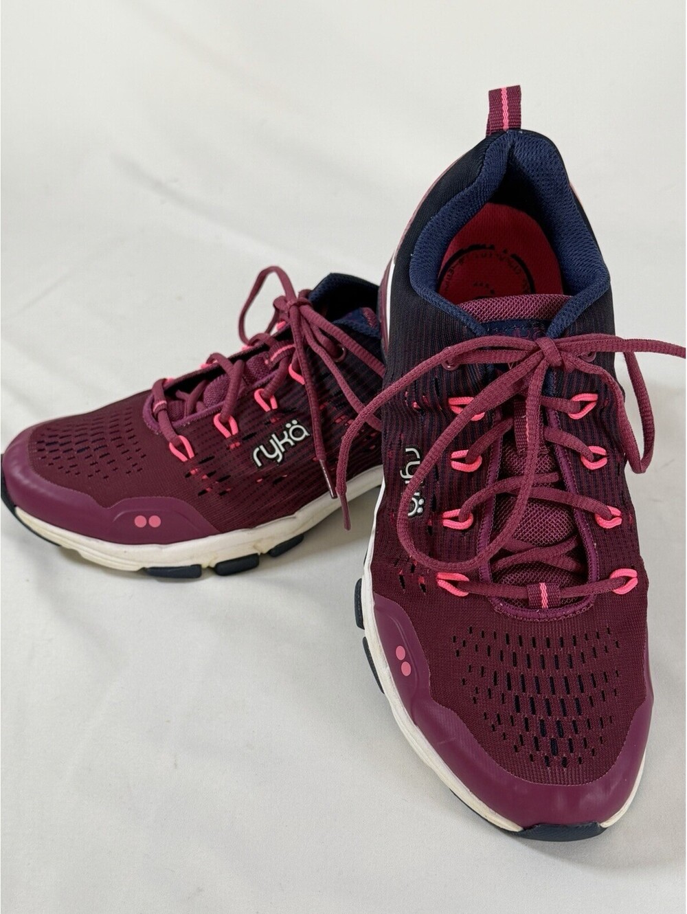 Ryka Women's Burgundy Athletic Sneakers with Pink Accents